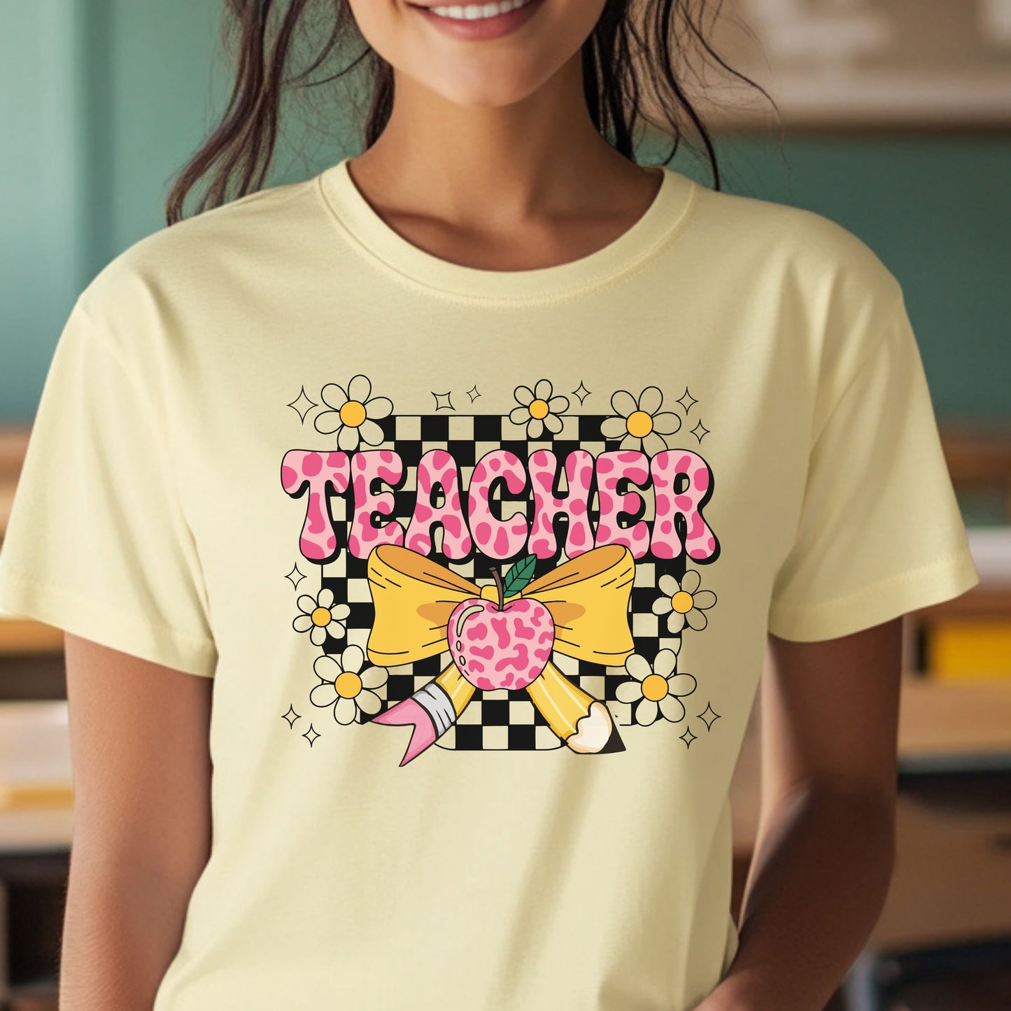 Back to School Teacher Tee with Cute Bow