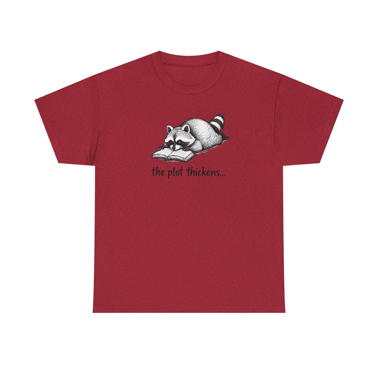 Raccoon "The Plot Thickens" Graphic Tee - Funny Book Lover Tee