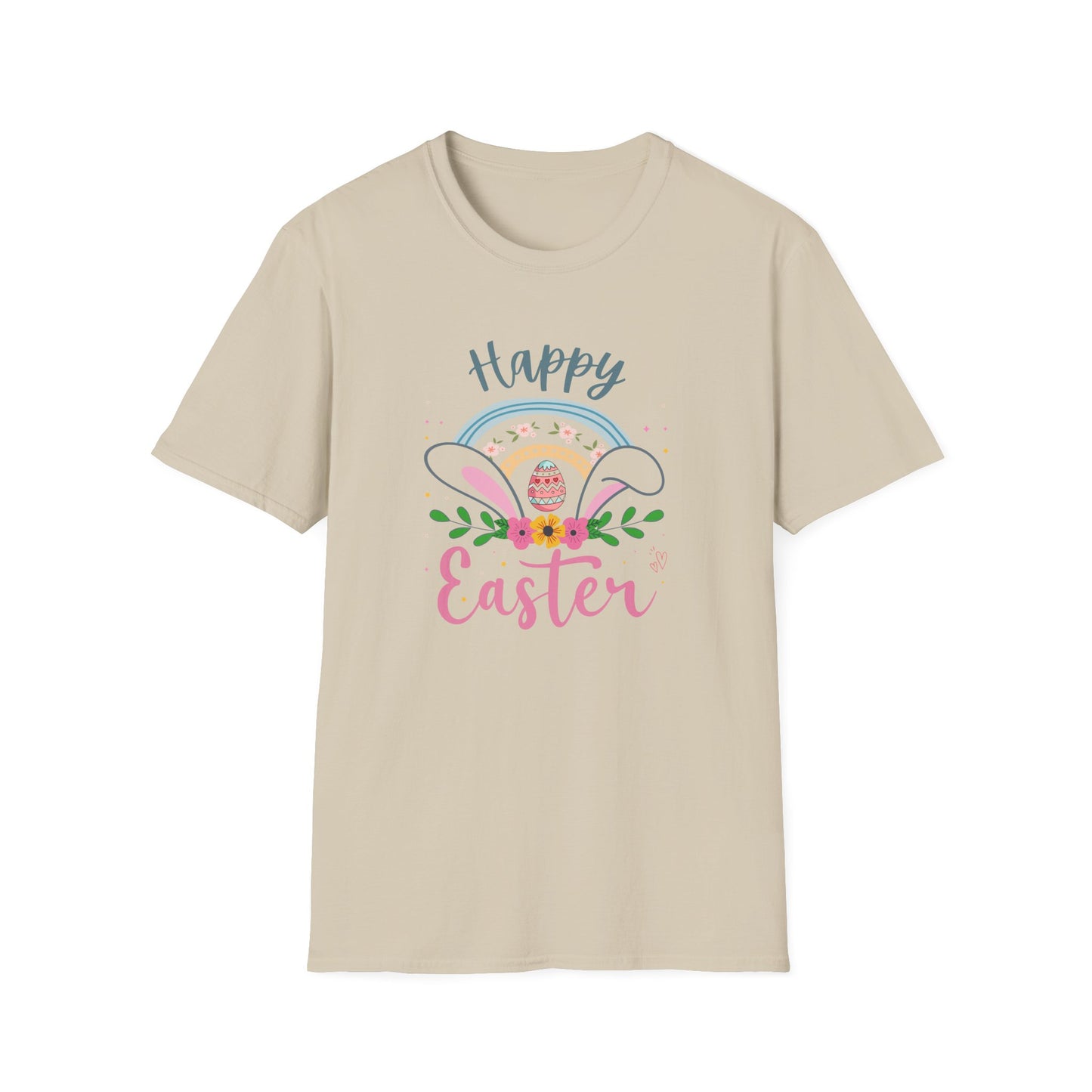 Happy Easter Shirt, Pastel Easter Bunny Ears Tee, Cute Spring Graphic T-Shirt, Easter Egg Floral Shirt, Women’s Easter Outfit, Bunny Lover Gift