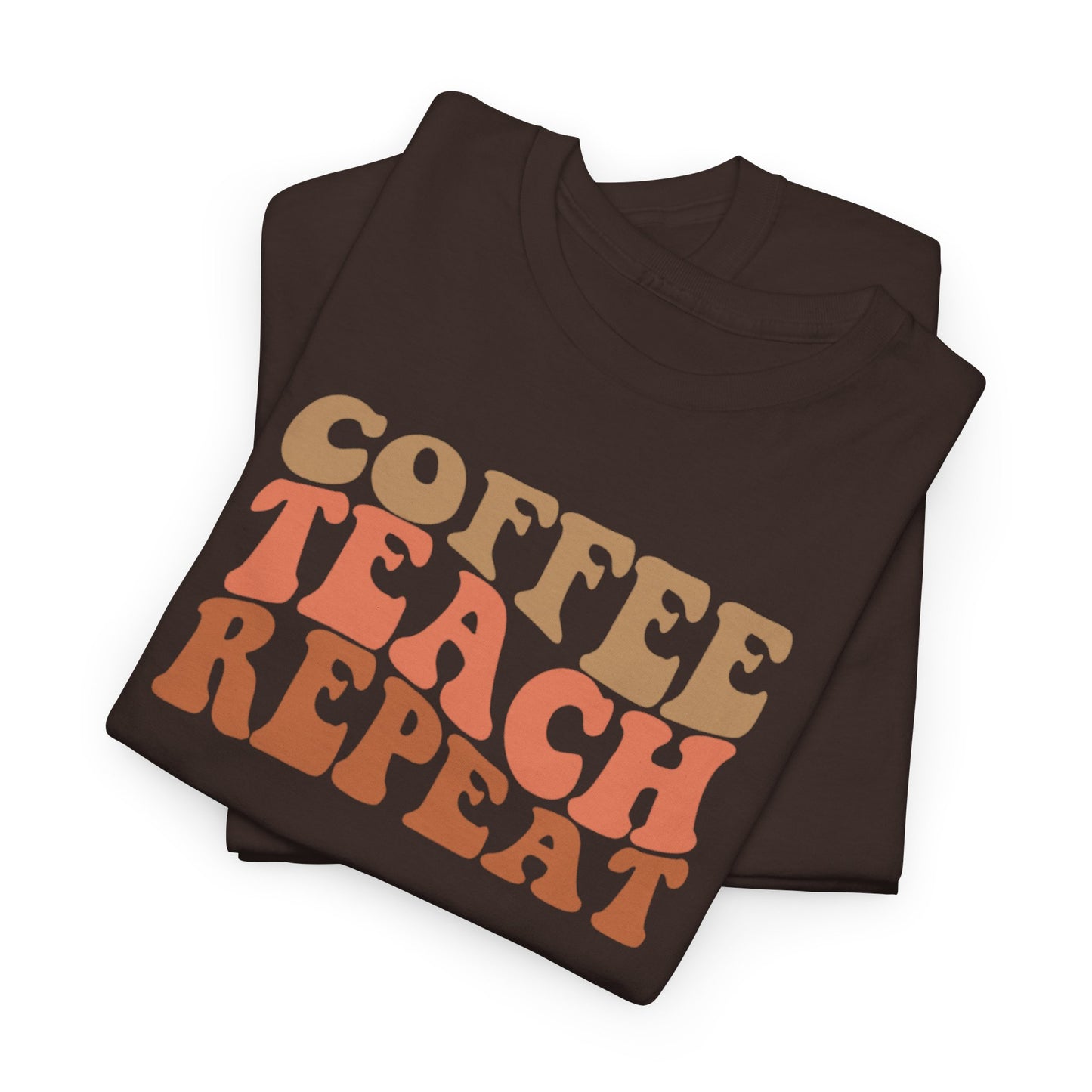 Coffee Teach Repeat Retro Shirt | Vintage Teacher T-Shirt | Cute Back To School Teacher Tee | Coffee Lover Educator Gift
