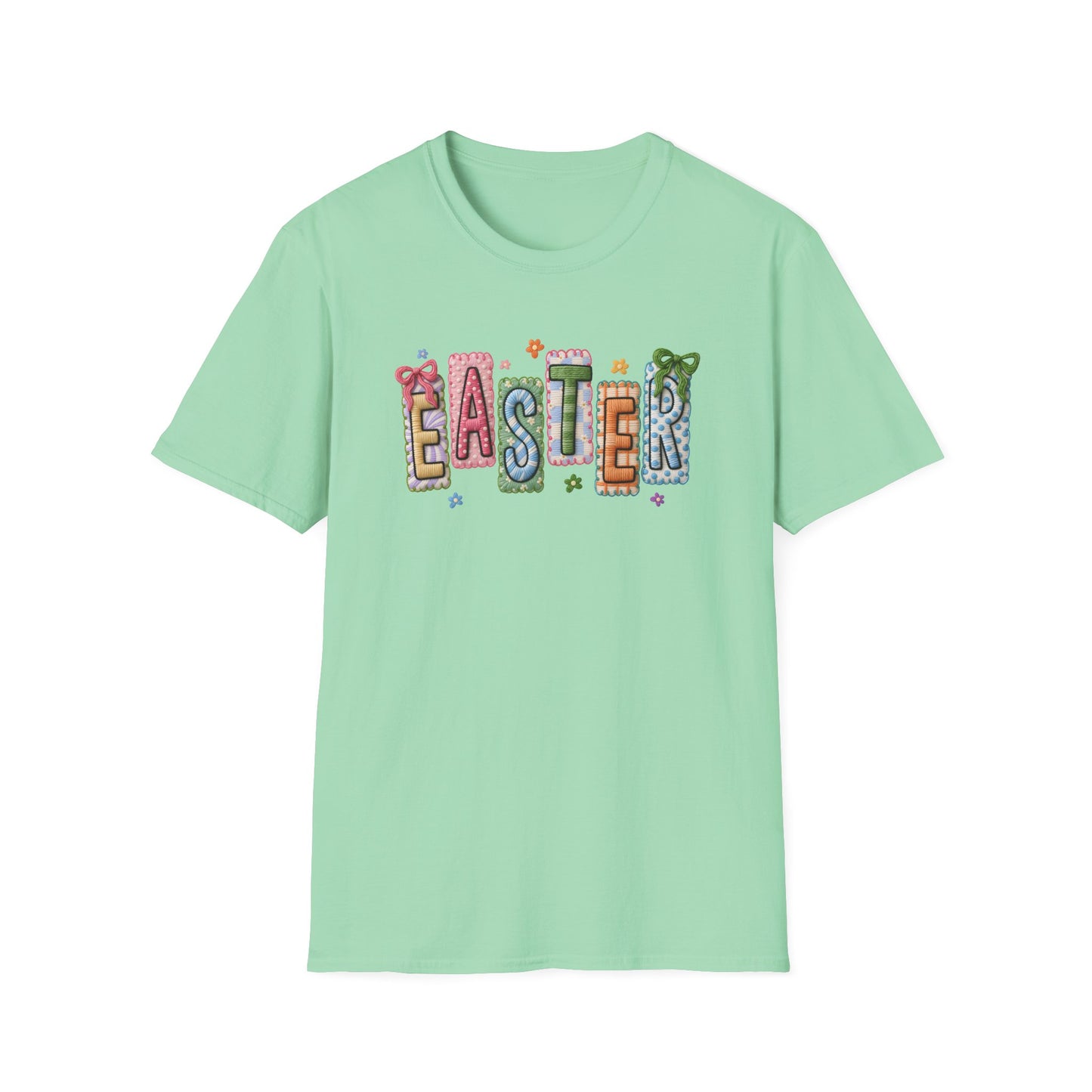 Cute Easter Shirt, Colorful Easter Letter T-Shirt, Spring Holiday Tee, Pastel Easter Outfit, Bunny Season Shirt, Easter Gift for Her