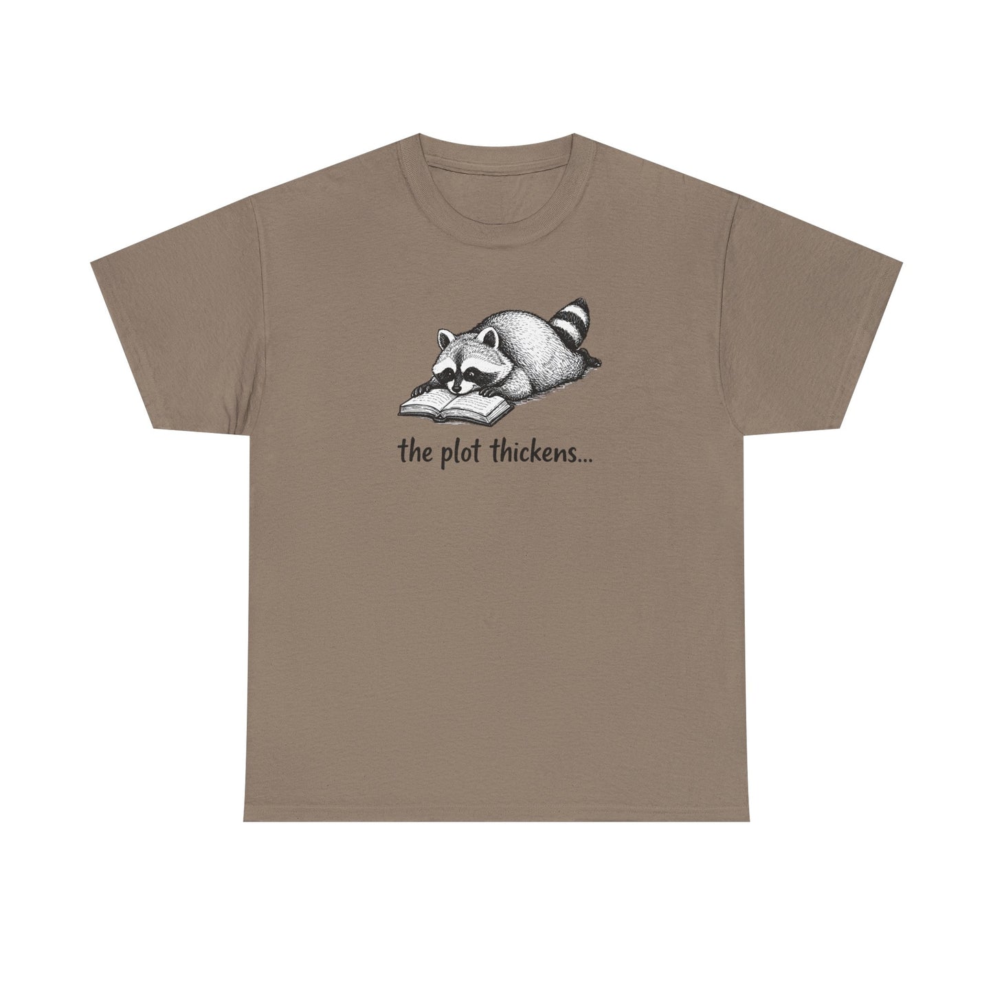 Raccoon "The Plot Thickens" Graphic Tee - Funny Book Lover Tee