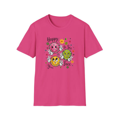 Groovy Retro Smiley Face T-Shirt – Happy to See Your Face | Vintage 70s Aesthetic Tee