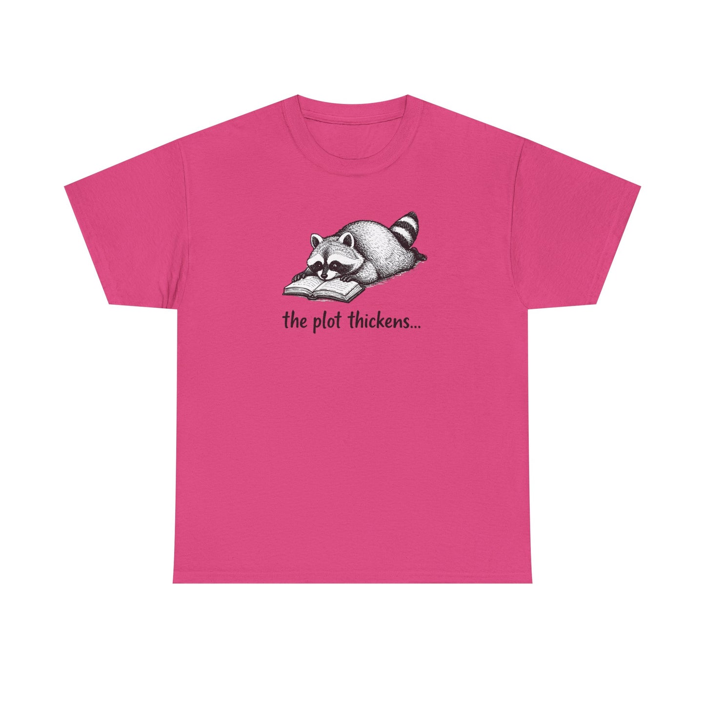 Raccoon "The Plot Thickens" Graphic Tee - Funny Book Lover Tee