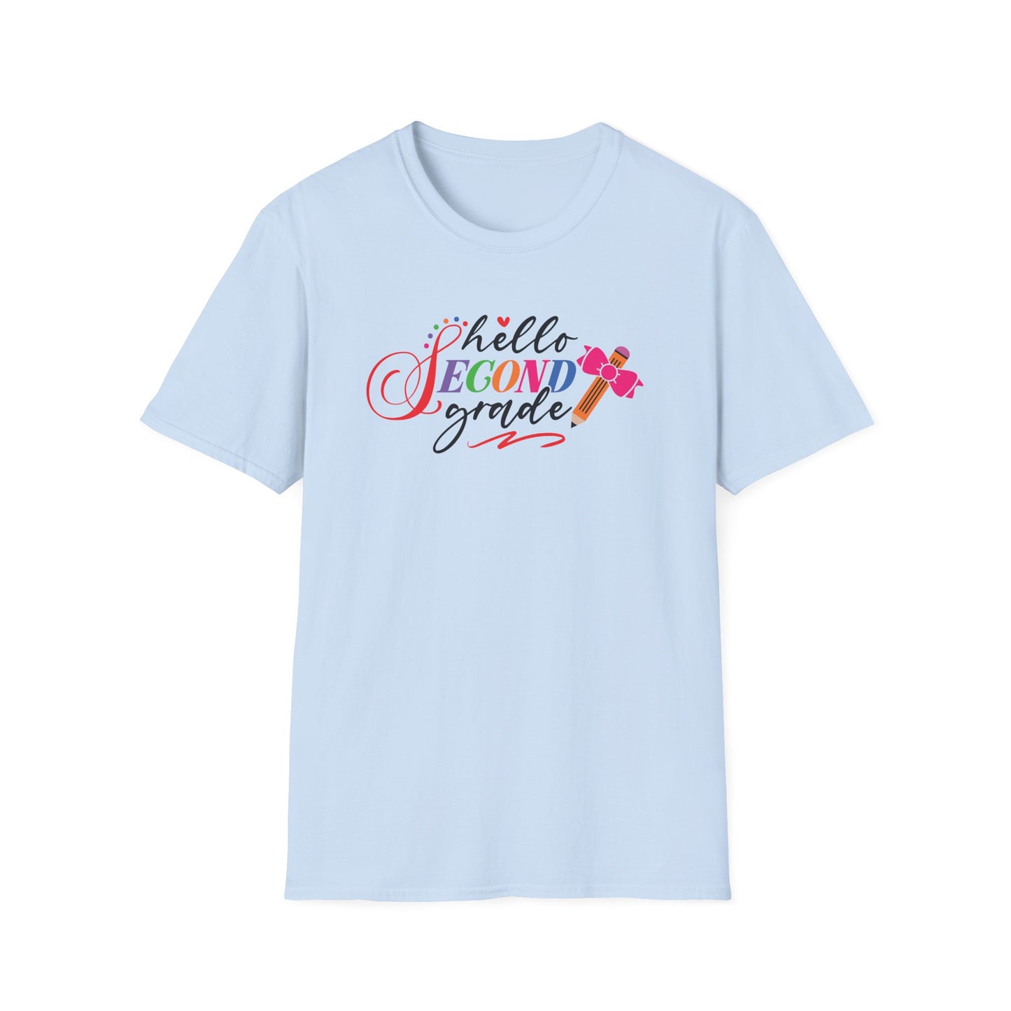 Hello Grade Teacher Shirts | Retro Back to School Graphic Tees | Preschool, Pre-K, Kindergarten, First, Second & Third Grade Teacher Shirt | Gildan 64000 Softstyle Tee