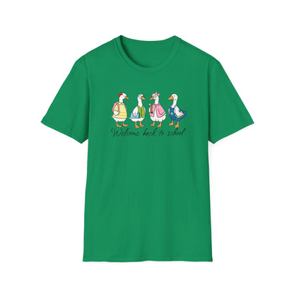 Back to School Ducklings T-Shirt — "Welcome back to school"