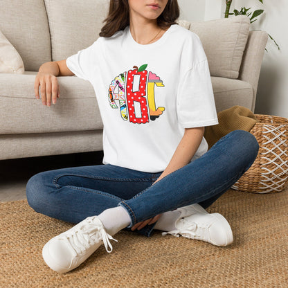 ABC Teacher Shirt | Back to School Graphic Tee | Apple Pencil Crayon Teacher Shirt