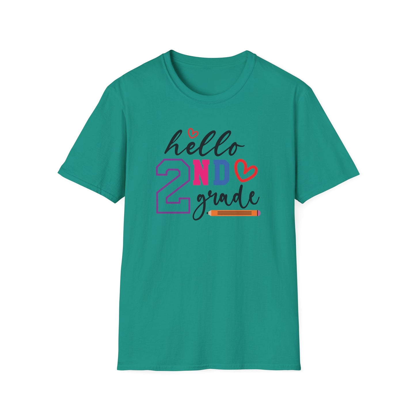Hello Grade Teacher Shirts | Retro Back to School Graphic Tees | Preschool, Pre-K, Kindergarten, First, Second & Third Grade Teacher Shirt | Gildan 64000 Softstyle Tee