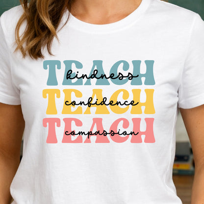 Teach Retro Stack T-Shirt — Vintage Teacher Appreciation Tee