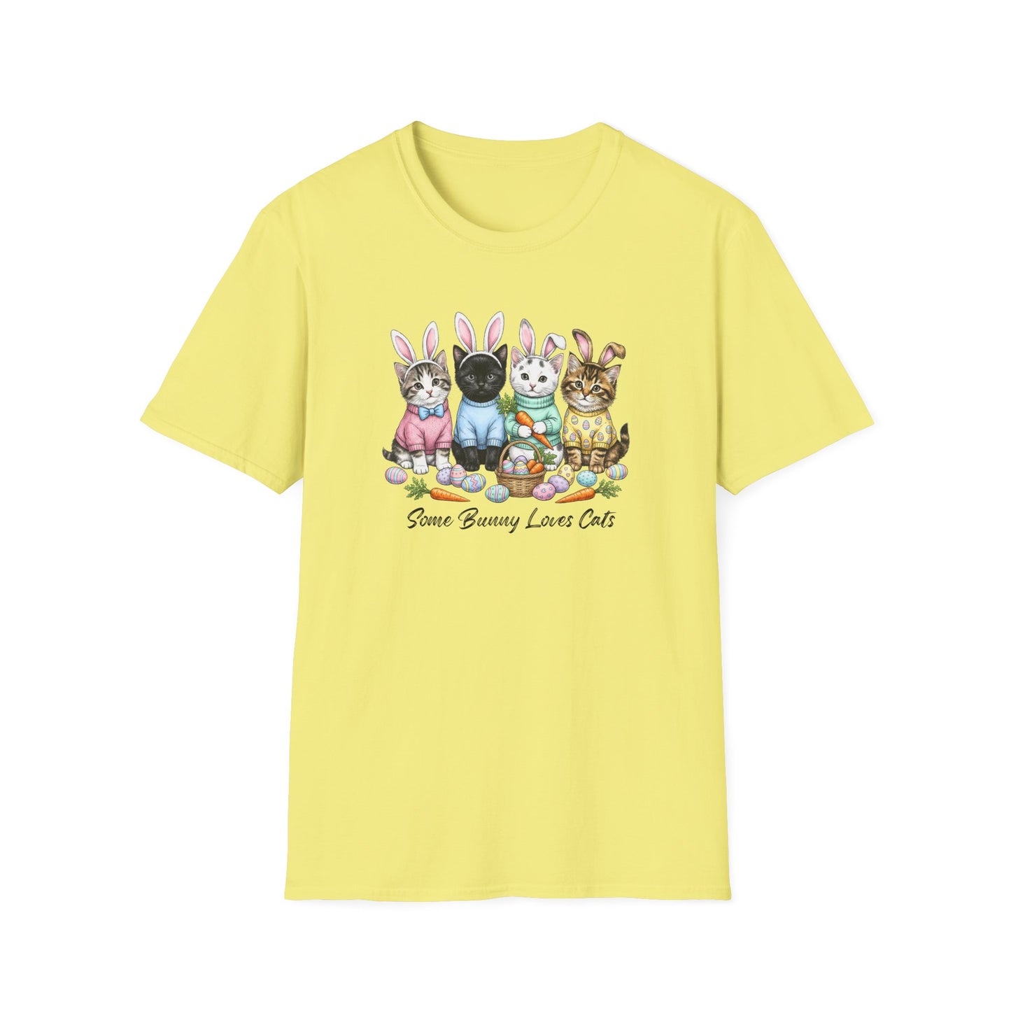 Cute Easter Cat Bunny Shirt – “Some Bunny Loves Cats” Pastel Graphic Tee, Funny Cat Lover Easter Shirt, Bunny Ear Cats Spring T-Shirt Gift for Women