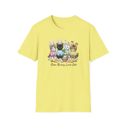 Cute Easter Cat Bunny Shirt – “Some Bunny Loves Cats” Pastel Graphic Tee, Funny Cat Lover Easter Shirt, Bunny Ear Cats Spring T-Shirt Gift for Women