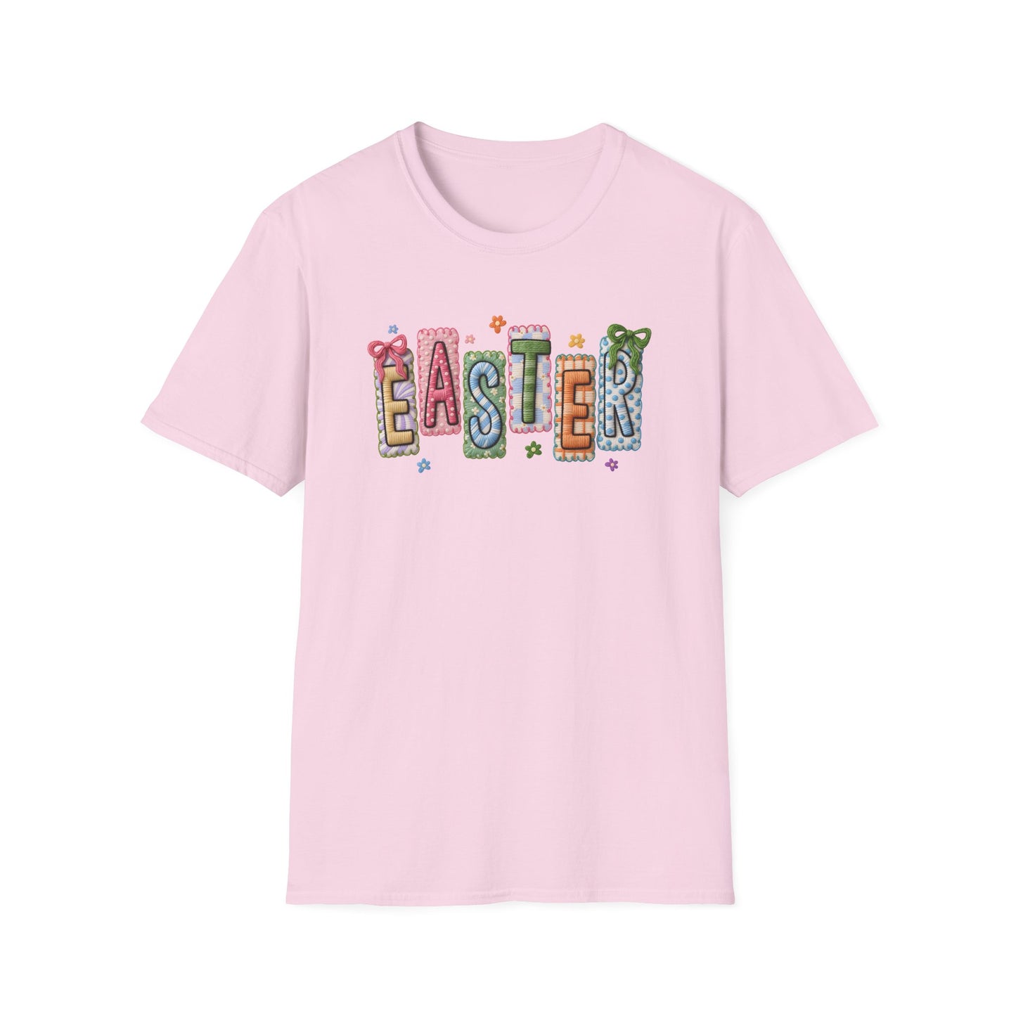 Cute Easter Shirt, Colorful Easter Letter T-Shirt, Spring Holiday Tee, Pastel Easter Outfit, Bunny Season Shirt, Easter Gift for Her