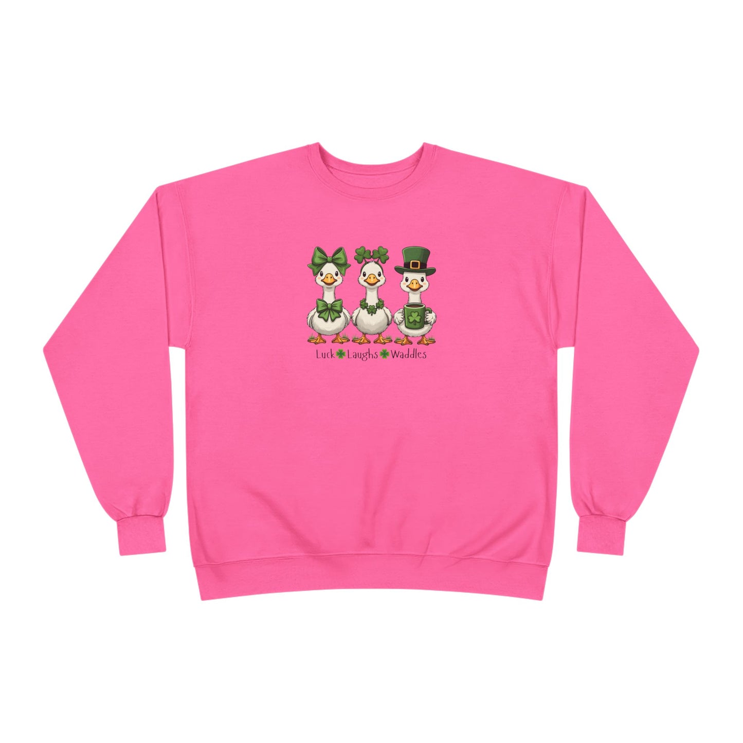 St. Patrick's Day Duck Family Crewneck Sweatshirt — "Luck of the Waddles"