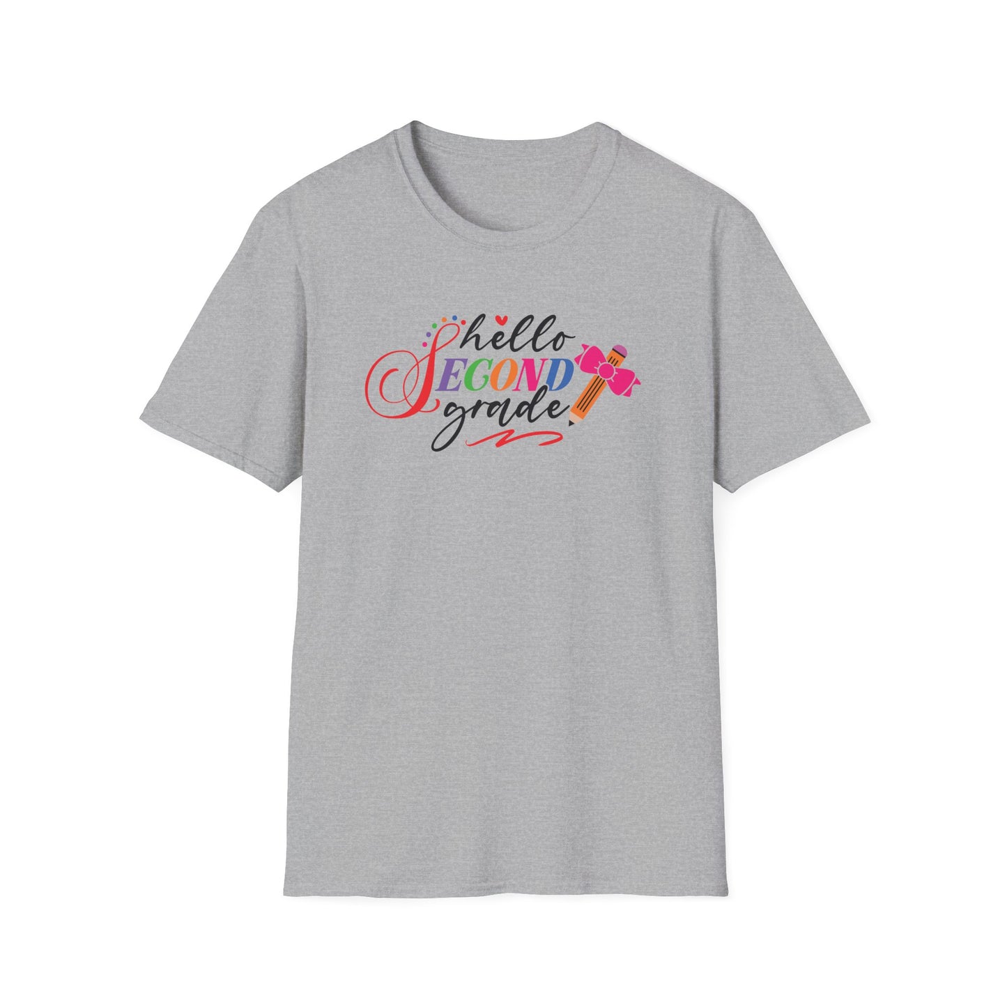 Hello Grade Teacher Shirts | Retro Back to School Graphic Tees | Preschool, Pre-K, Kindergarten, First, Second & Third Grade Teacher Shirt | Gildan 64000 Softstyle Tee