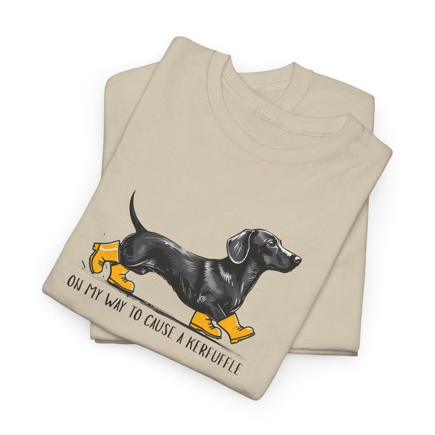 Funny Dachshund Shirt – “On My Way to Cause a Kerfuffle” Tee | Cute Wiener Dog Shirt