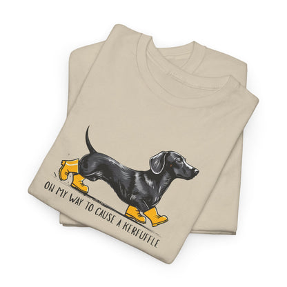 Funny Dachshund Shirt – “On My Way to Cause a Kerfuffle” Tee | Cute Wiener Dog Shirt