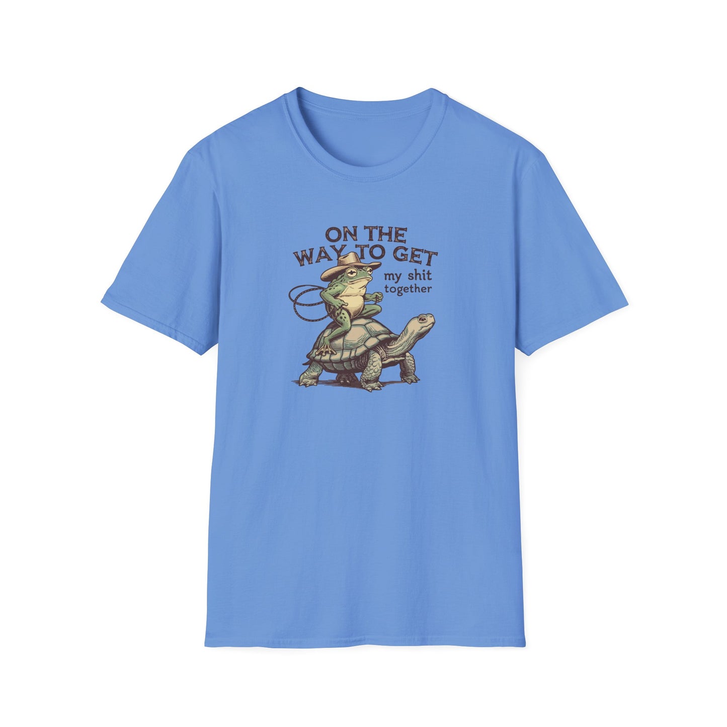 Funny Frog & Turtle T-Shirt – “On the Way to Get My Sh*t Together” Graphic Tee | Unisex Casual Humor Shirt