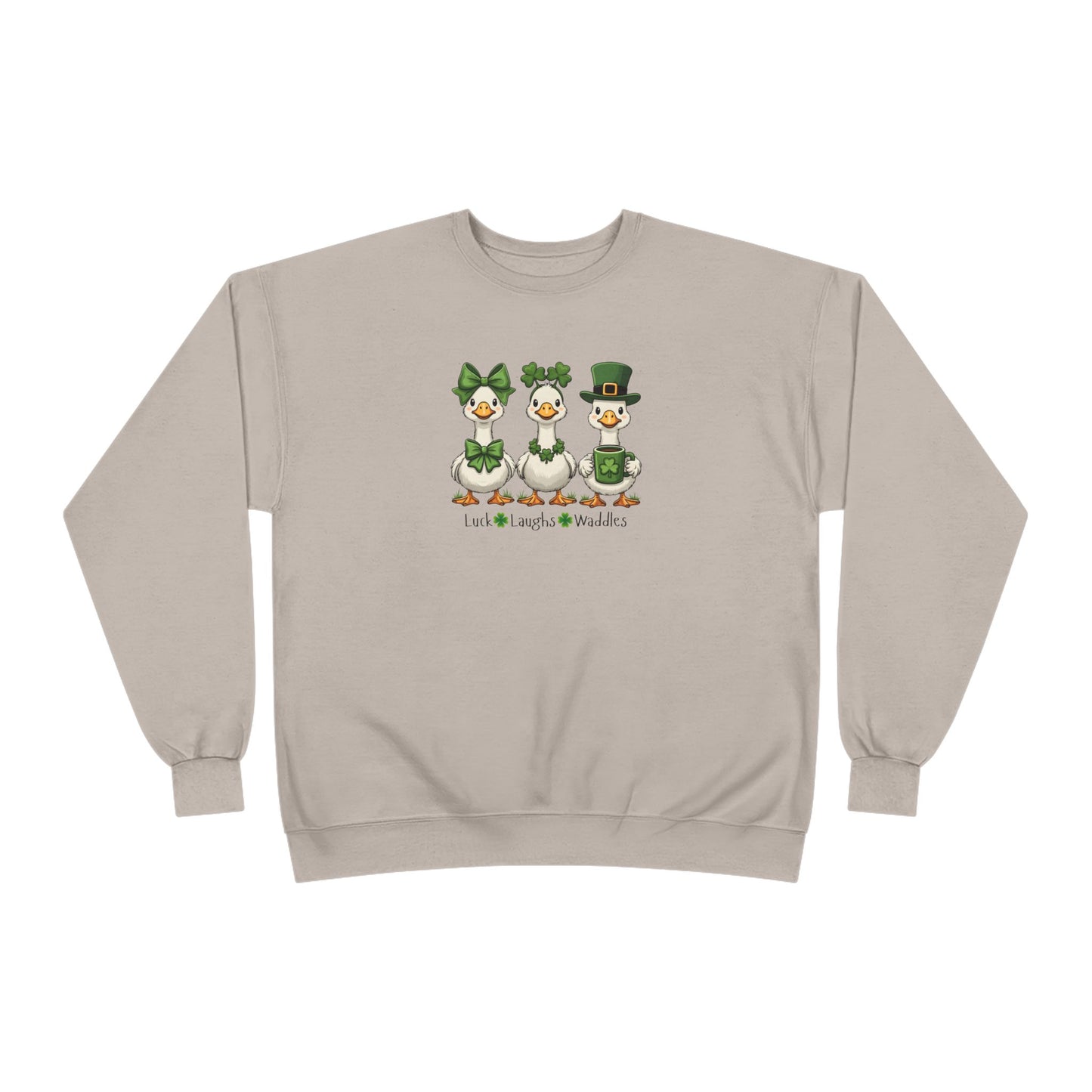 St. Patrick's Day Duck Family Crewneck Sweatshirt — "Luck of the Waddles"