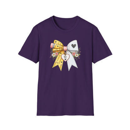 Personalized Teacher Bow Shirt | Custom Teacher Name Heart Tee