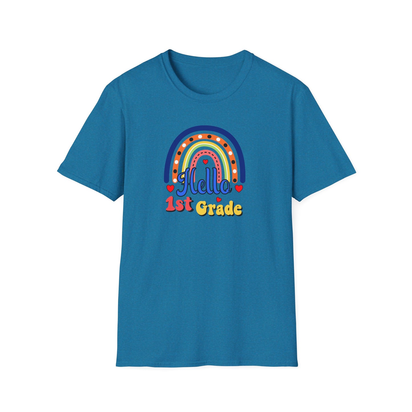 1st Grade Rainbow T-Shirt - "Hello 1st Grade" Back-to-School Tee for Kids