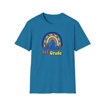 1st Grade Rainbow T-Shirt - "Hello 1st Grade" Back-to-School Tee for Kids