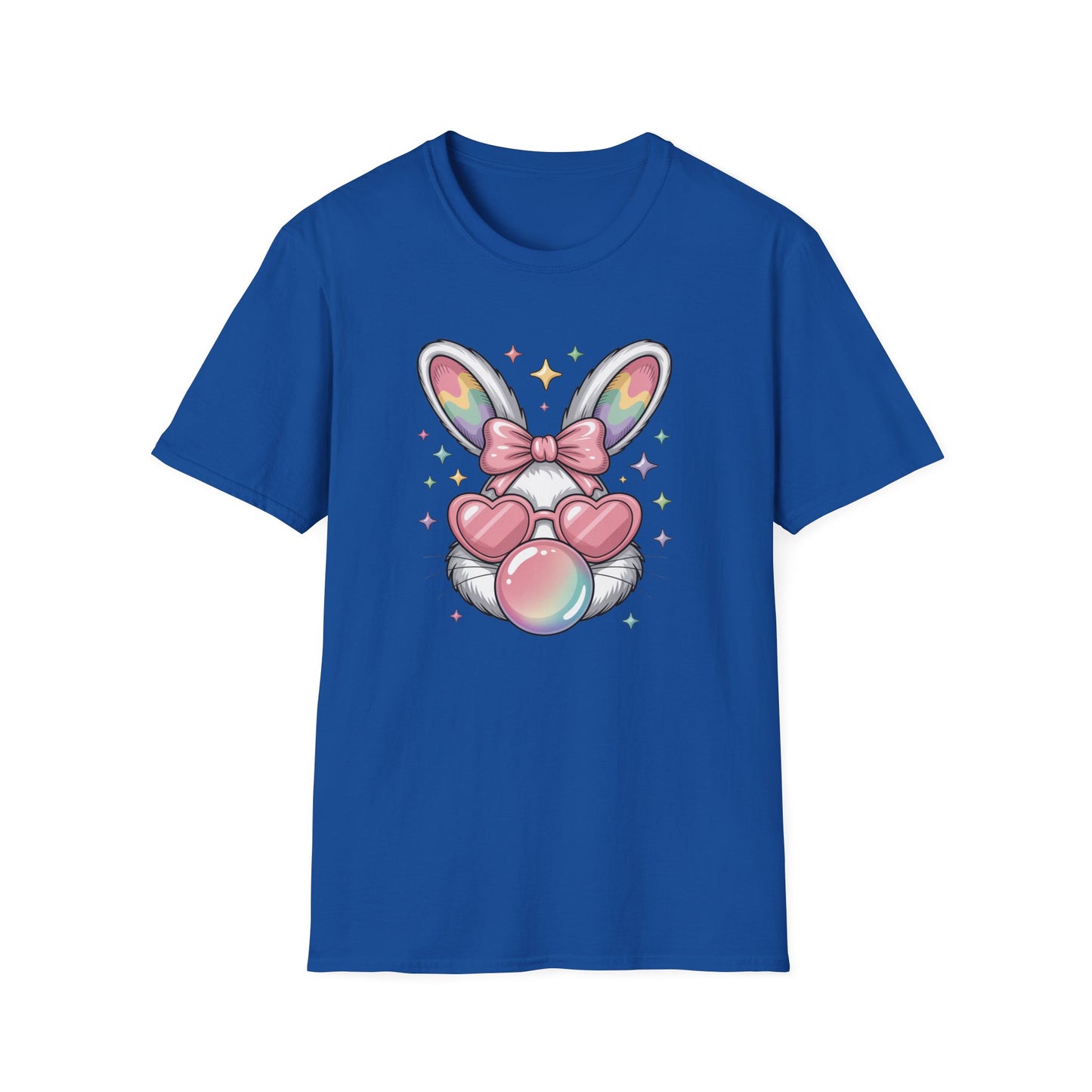 Cute Easter Bunny Bubblegum Shirt, Pastel Coquette Bunny Tee, Heart Glasses Rabbit T-Shirt, Kawaii Spring Graphic Tee, Easter Outfit for Women