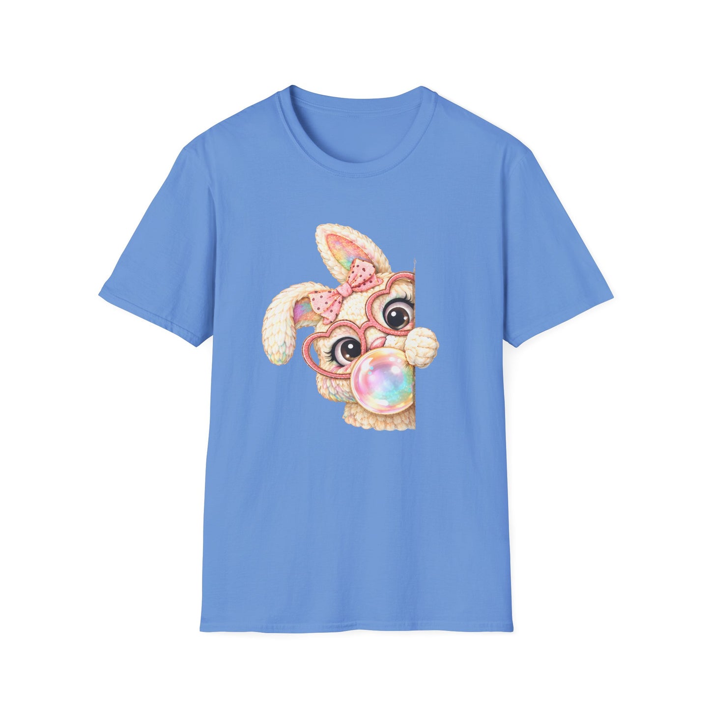 Cute Bubblegum Bunny Shirt, Peekaboo Easter Bunny Tee, Pastel Kawaii Rabbit Graphic T-Shirt, Coquette Spring Outfit, Funny Easter Shirt for Women