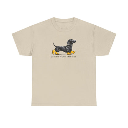 Funny Dachshund Shirt – “On My Way to Cause a Kerfuffle” Tee | Cute Wiener Dog Shirt