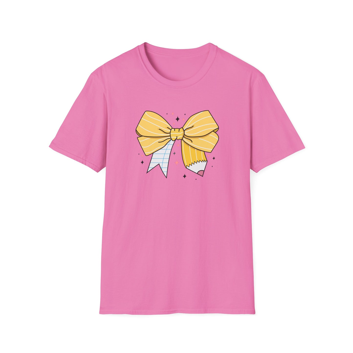 Yellow Bow Graphic T-Shirt — Cute Ribbon Illustration Tee