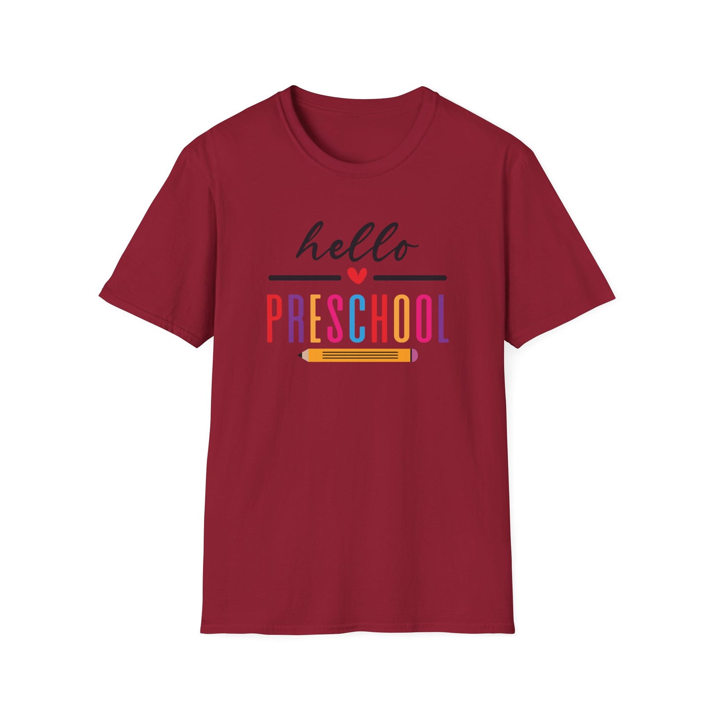 Hello Grade Teacher Shirts | Retro Back to School Graphic Tees | Preschool, Pre-K, Kindergarten, First, Second & Third Grade Teacher Shirt | Gildan 64000 Softstyle Tee