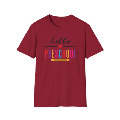 Hello Grade Teacher Shirts | Retro Back to School Graphic Tees | Preschool, Pre-K, Kindergarten, First, Second & Third Grade Teacher Shirt | Gildan 64000 Softstyle Tee