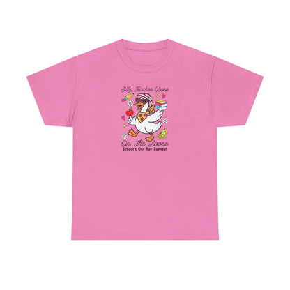 Silly Teacher Goose Shirt – Funny Teacher Tee – “On The Loose” Graphic T-Shirt – Cute Back to School Gift for Teachers