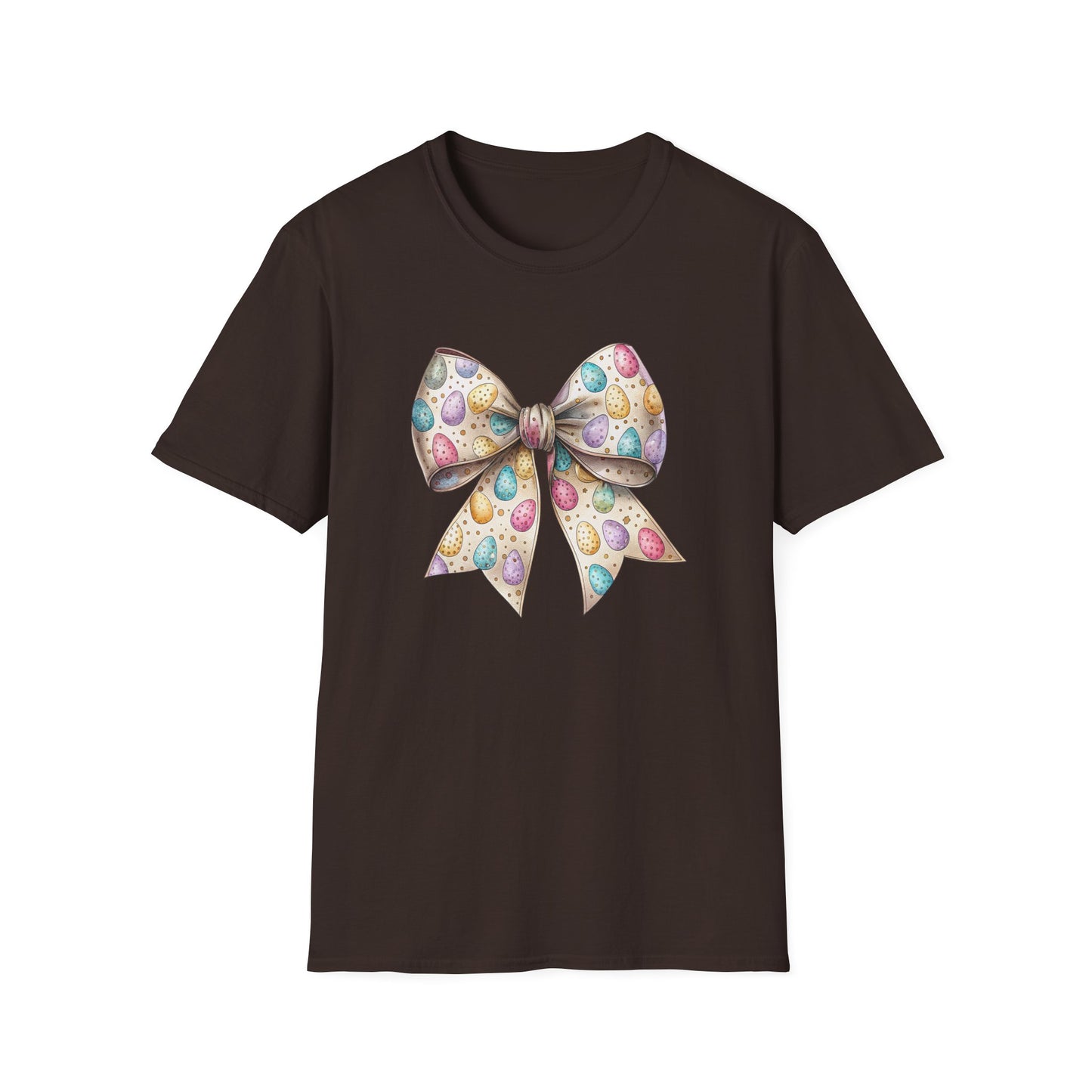 Pastel Easter Bow Shirt, Cute Spring Graphic Tee, Easter Egg Ribbon T-Shirt, Coquette Easter Outfit, Soft Aesthetic Bunny Season Tee, Women’s Spring Gift