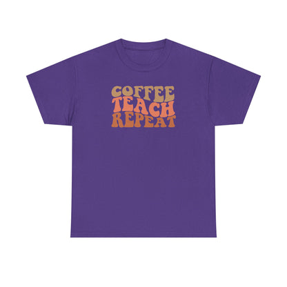 Coffee Teach Repeat Retro Shirt | Vintage Teacher T-Shirt