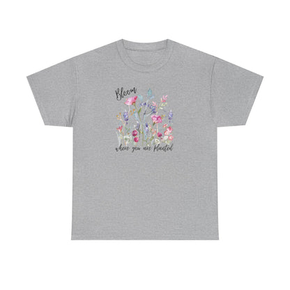 Floral 'Bloom Where You Are Planted' Tee — Watercolor Wildflower Women's T-Shirt