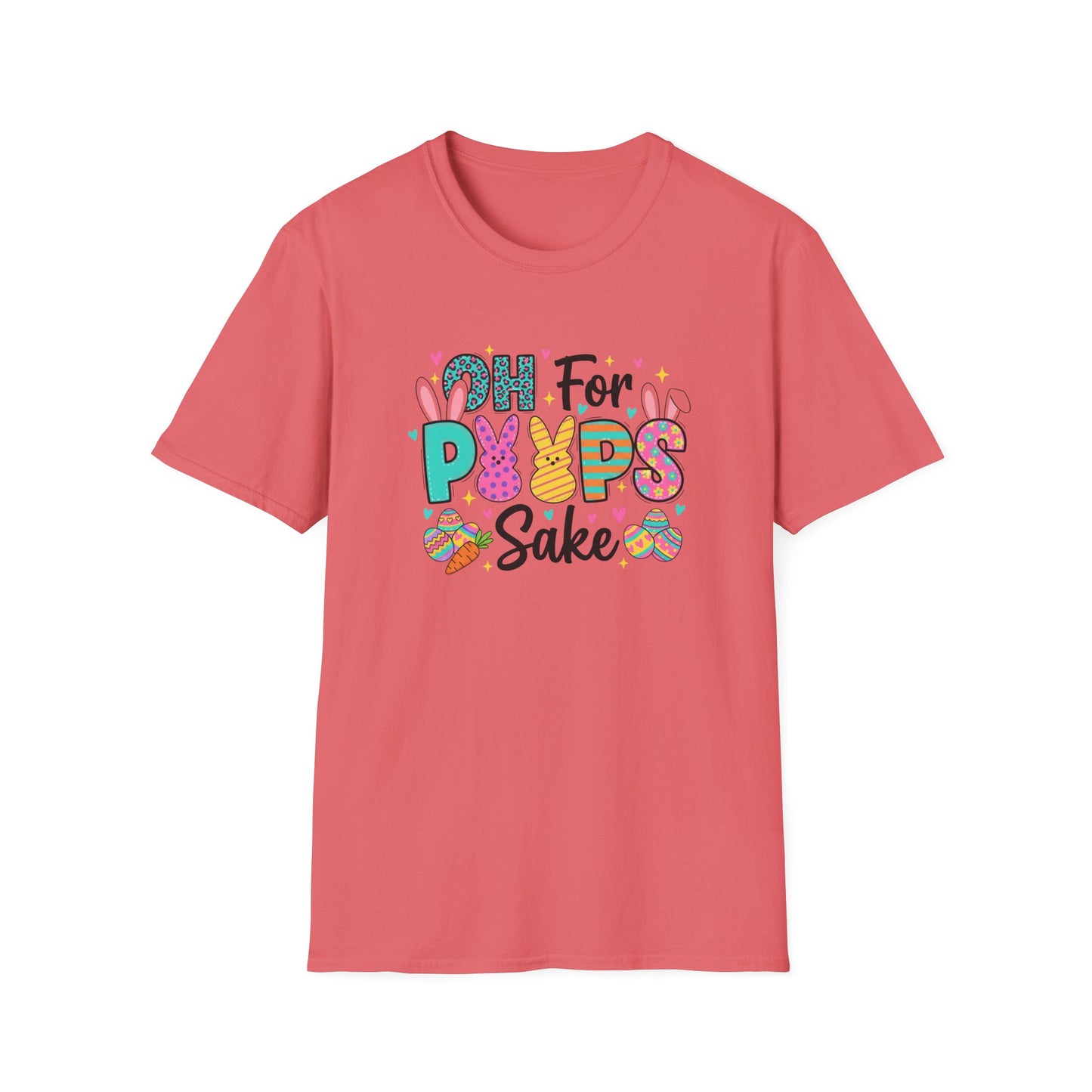 Oh For Peeps Sake Easter Shirt, Funny Easter Bunny Tee, Cute Peeps Bunny Graphic T-Shirt, Pastel Spring Easter Outfit, Funny Easter Saying Shirt for Women
