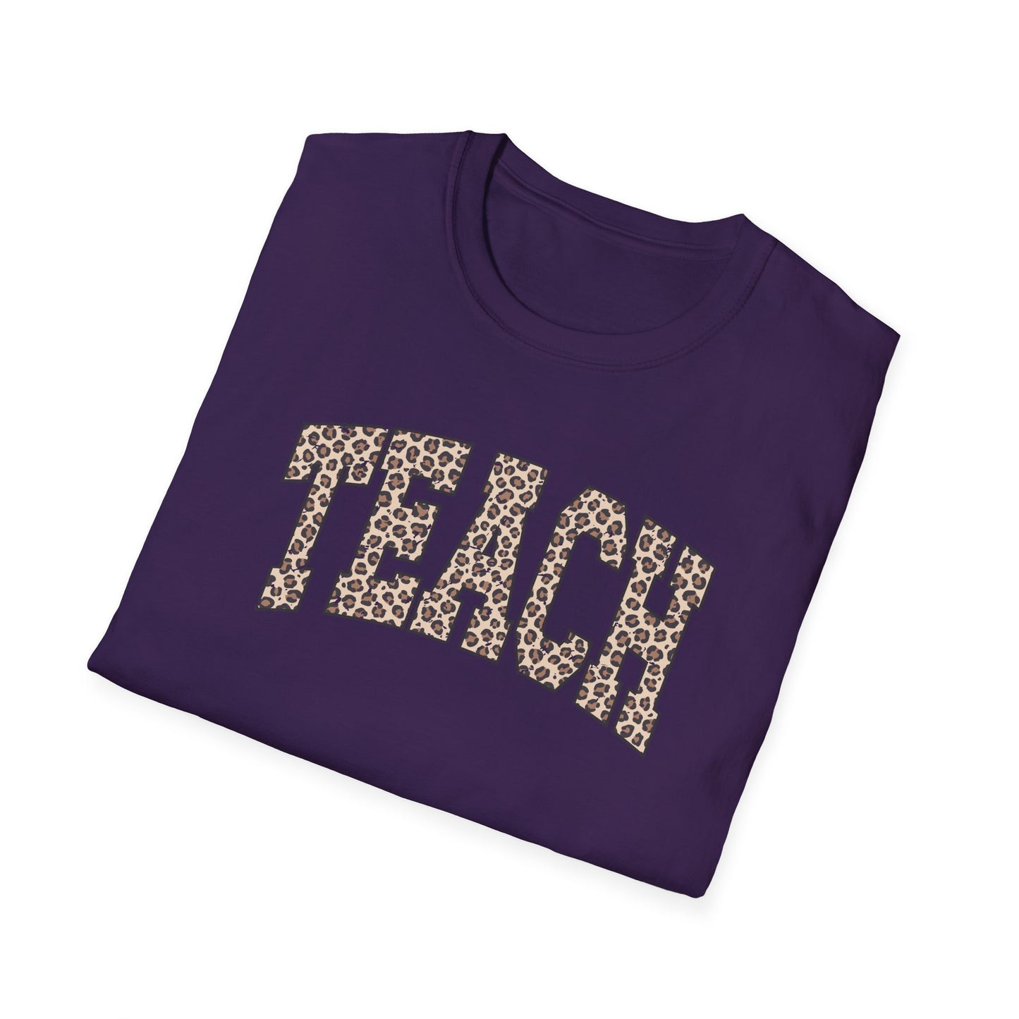 Leopard Print TEACH Shirt – Cute Teacher T-Shirt for Women – Back to School Graphic Tee – Teacher Appreciation Gift – Trendy Educator Shirt
