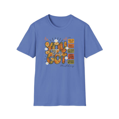 You Got This Floral T-Shirt — Retro 70's Style - Motivational Positive Quote Tee