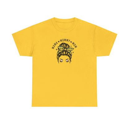 Mama Mommy Mom Graphic T-Shirt – Messy Bun Mom Life Tee