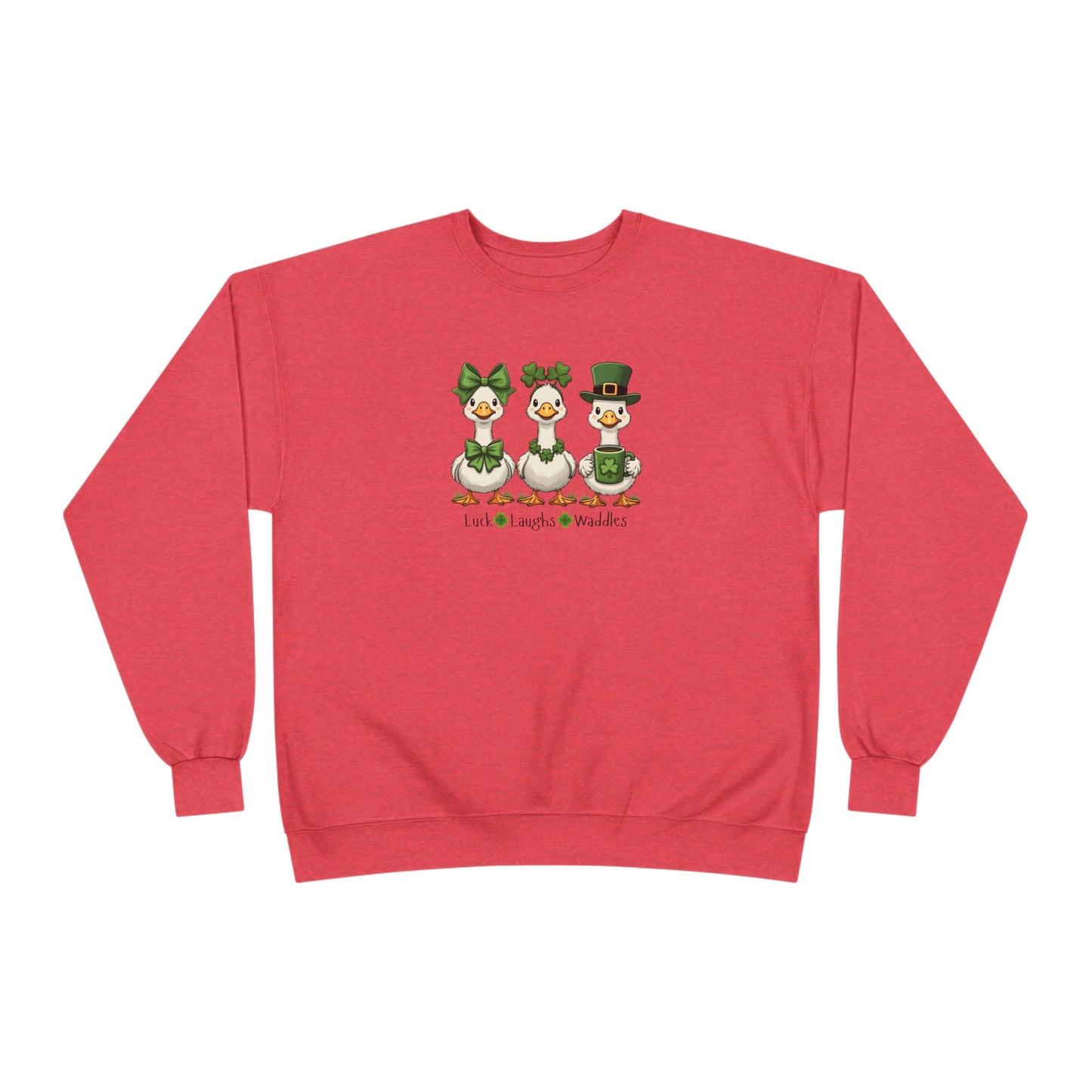 St. Patrick's Day Duck Family Crewneck Sweatshirt — "Luck of the Waddles"