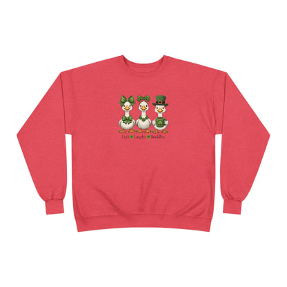St. Patrick's Day Duck Family Crewneck Sweatshirt — "Luck of the Waddles"