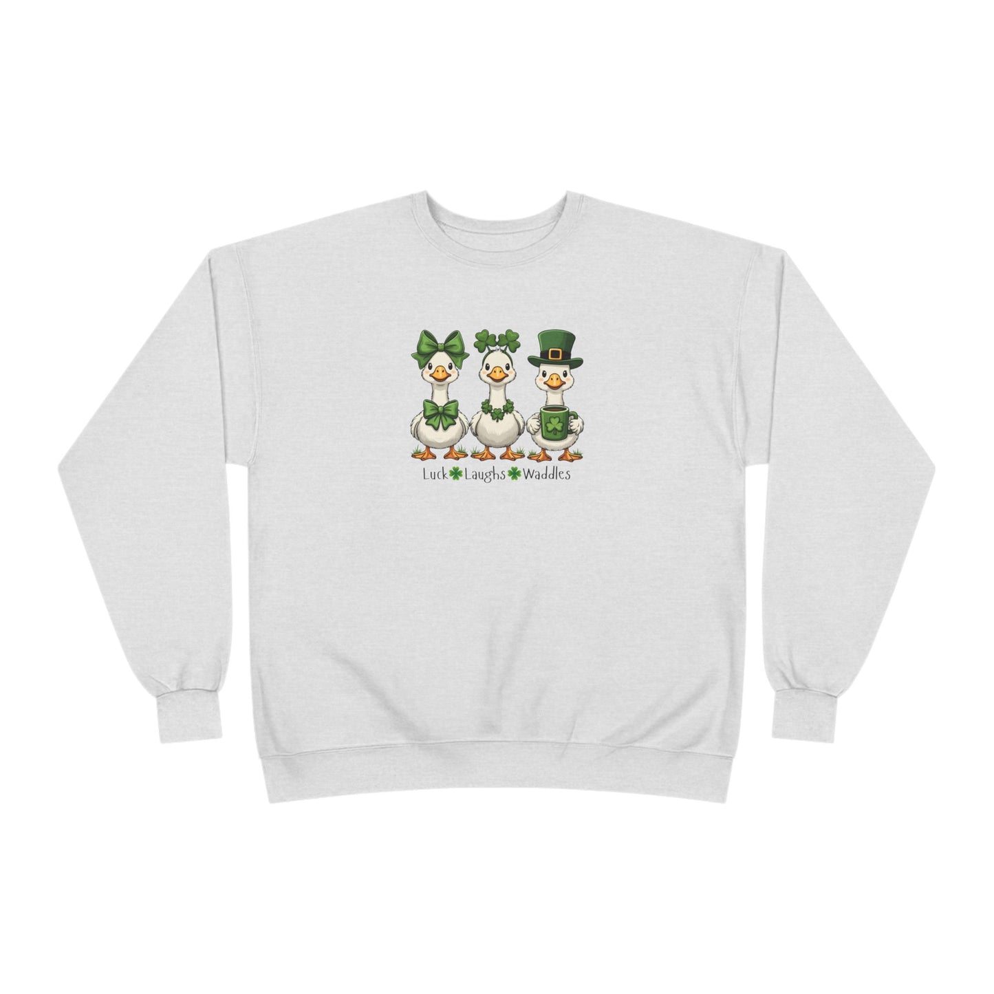 St. Patrick's Day Duck Family Crewneck Sweatshirt — "Luck of the Waddles"