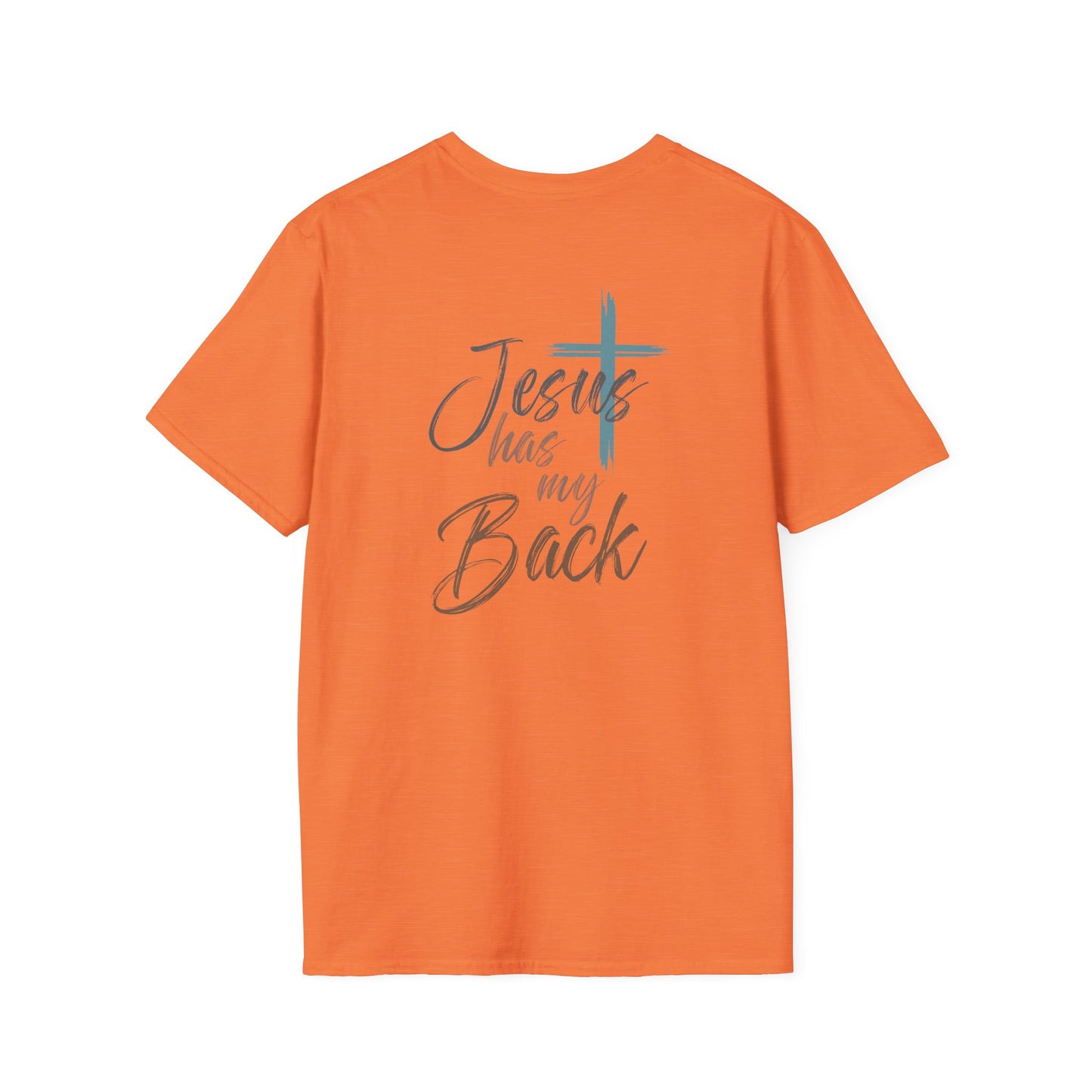 Jesus Has My Back Tee — Christian Cross Heart Graphic T-Shirt