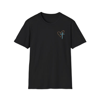 Jesus Has My Back Tee — Christian Cross Heart Graphic T-Shirt