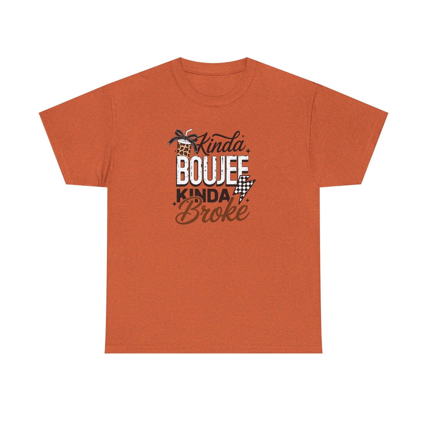 Boujee Broke Shirt – Funny Coffee Lover Graphic Tee, Trendy Leopard Print Boujee Tee