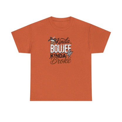 Boujee Broke Shirt – Funny Coffee Lover Graphic Tee, Trendy Leopard Print Boujee Tee