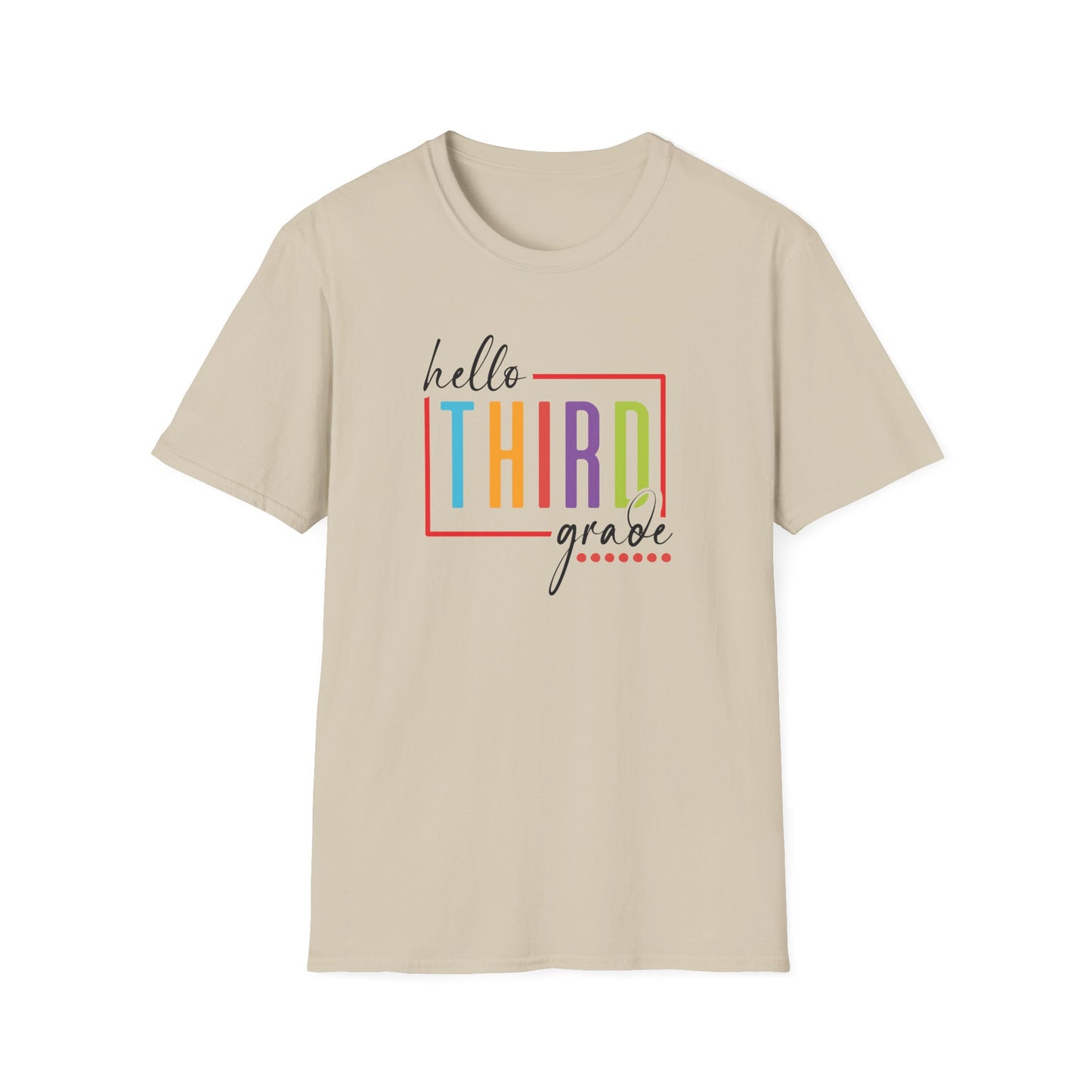 Hello Grade Teacher Shirts | Retro Back to School Graphic Tees | Preschool, Pre-K, Kindergarten, First, Second & Third Grade Teacher Shirt | Gildan 64000 Softstyle Tee
