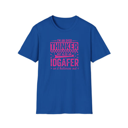 Funny Quote T-Shirt – Overthinker IDGAF Shirt | Sarcastic Graphic Tee | Unisex Casual Top