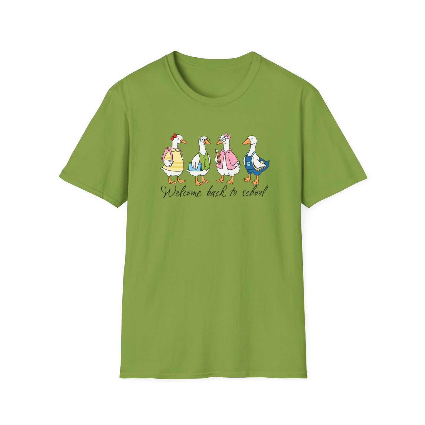 Back to School Ducklings T-Shirt — "Welcome back to school"