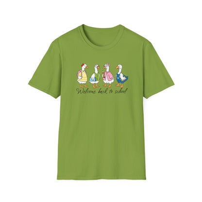 Back to School Ducklings T-Shirt — "Welcome back to school"